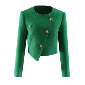 Vintage Tweed O-neck Jacket Winteres