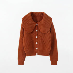 Peter Pan Collar Drop-Shoulder Cardigan Winteres