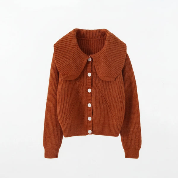 Peter Pan Collar Drop-Shoulder Cardigan Winteres