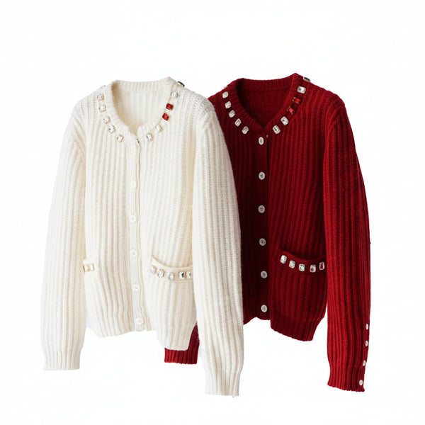 The "Diamond Heritage" Pure Wool Cardigan Winteres