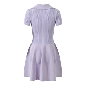 Light purple dress with a collar on a white background