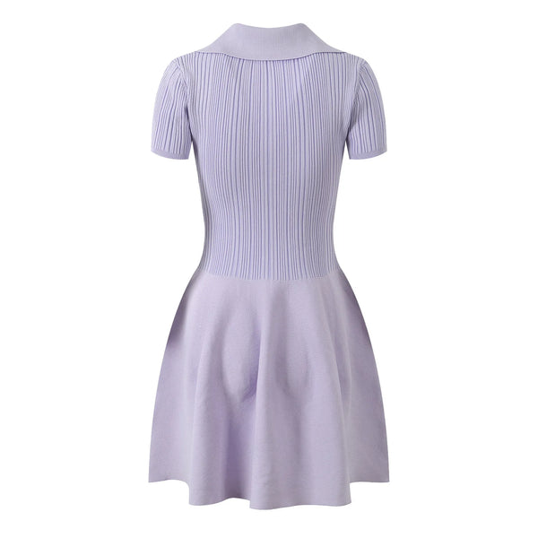 Light purple dress with a collar on a white background