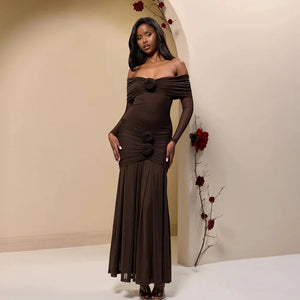 Betty Floral Pleated Long Dress Winteres