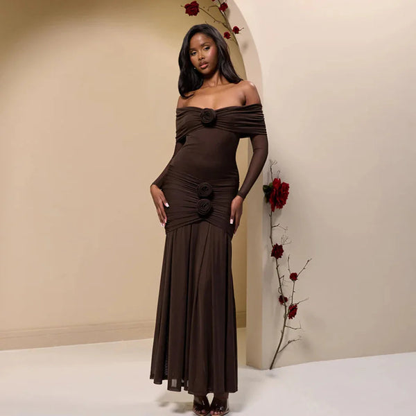 Betty Floral Pleated Long Dress Winteres