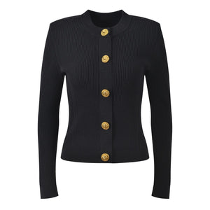 Jacquard O-neck Knit Cardigan Winteres