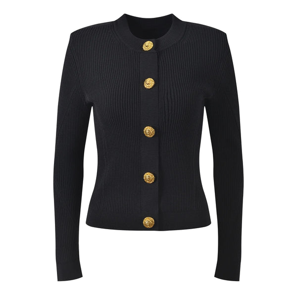 Jacquard O-neck Knit Cardigan Winteres