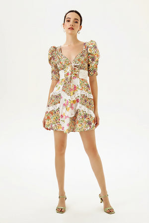 Floral Ruffle Mini Dress Winteres