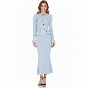 Sleek Knit Skirt Suit Winteres