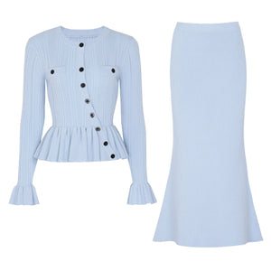 Sleek Knit Skirt Suit Winteres
