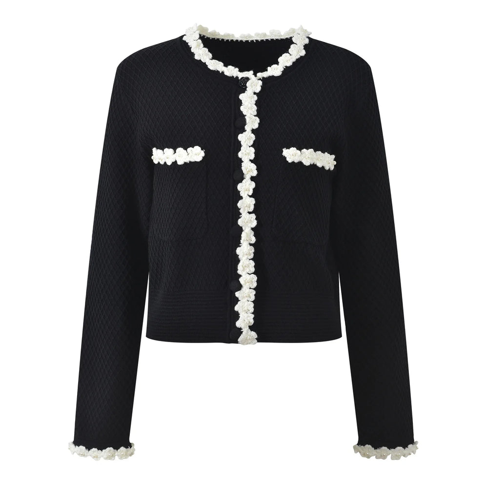 Beaded Floral Knit Cardigan Winteres