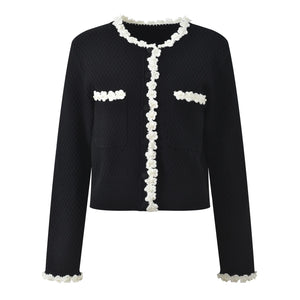 Beaded Floral Knit Cardigan Winteres