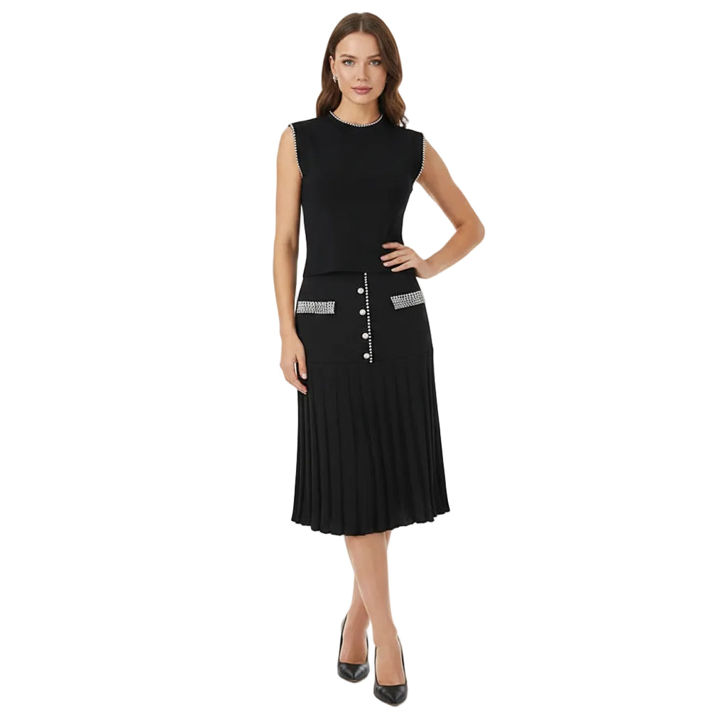 Beaded Pleated Skirt Set Winteres