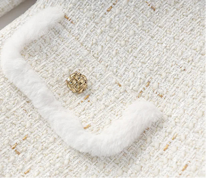 White Tweed Belted Jacket Winteres
