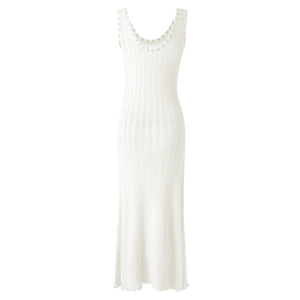 Beaded O-Neck Cardigan & Maxi Dress Set Winteres