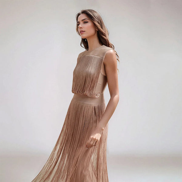 Umrane Fringed Midi Dress Winteres