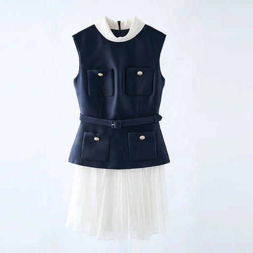 Tailored Navy Mini Dress Winteres