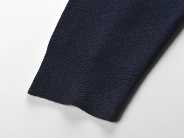 Denim Patchwork V-Neck Sweater Winteres