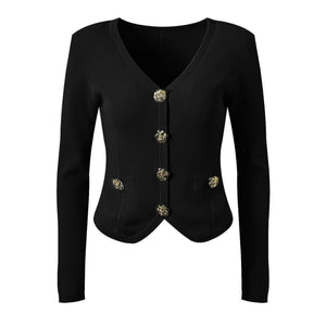 V-Neck Knit Office Cardigan Winteres
