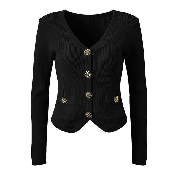 V-Neck Knit Office Cardigan Winteres