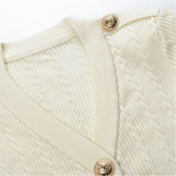 Cable Knit V-Neck Cardigan Winteres