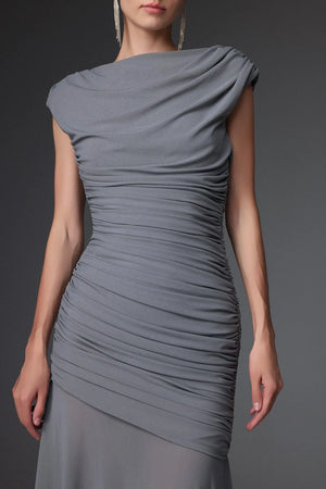 Women Chic IOberta Contour Sleeveless Ruched Knit Maxi Dress Ladies Bodycon Occassion Birthday Cocktail Prom Party Dresses Winteres