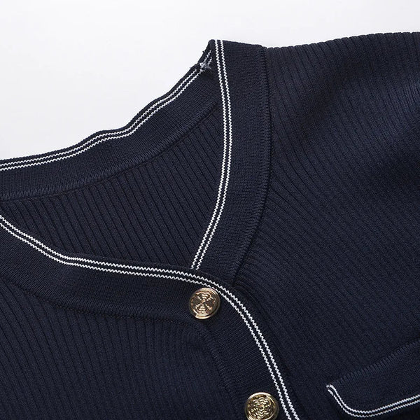 Colorblock Slim Knit Cardigan Winteres