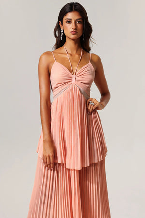 Teelia Halter Folds Maxi Dress Winteres