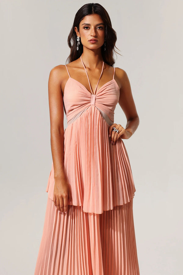 Teelia Halter Folds Maxi Dress Winteres