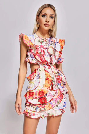 Lena Cutout Floral Mini Dress Winteres