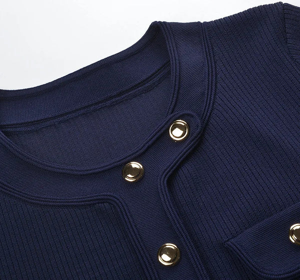 O-Neck Cardigan & Mini Knit Set Winteres