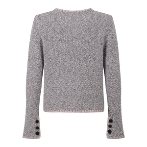 Elegant O-Neck Knit Pink Cardigan Winteres