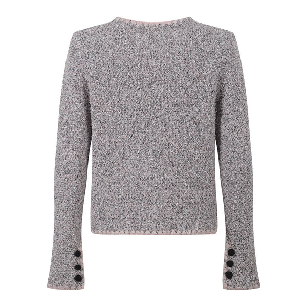 Elegant O-Neck Knit Pink Cardigan Winteres