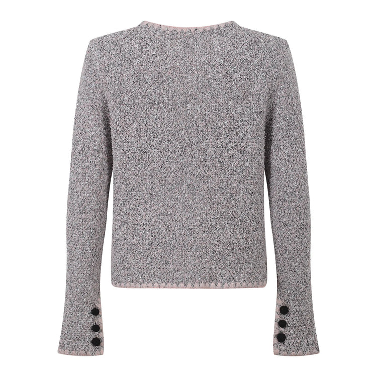 Elegant O-Neck Knit Pink Cardigan Winteres