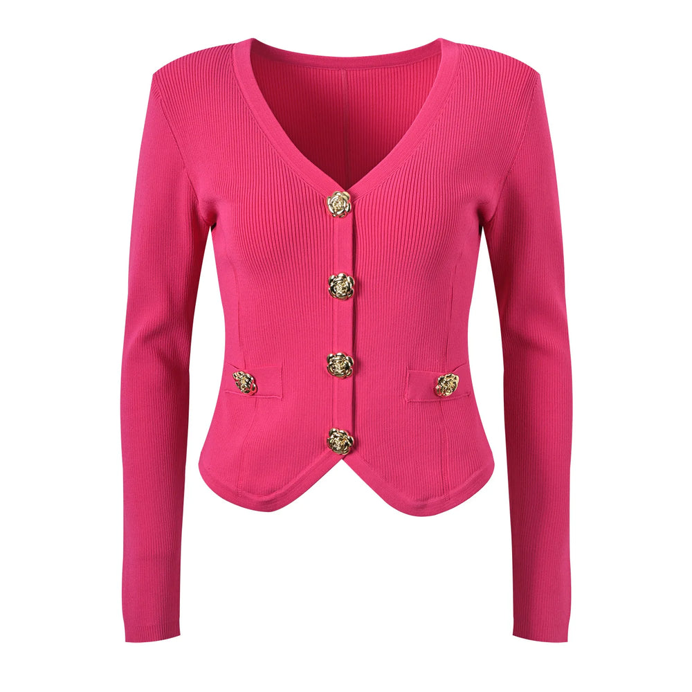 V-Neck Knit Office Cardigan Winteres