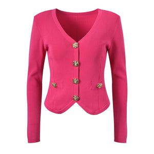 V-Neck Knit Office Cardigan Winteres