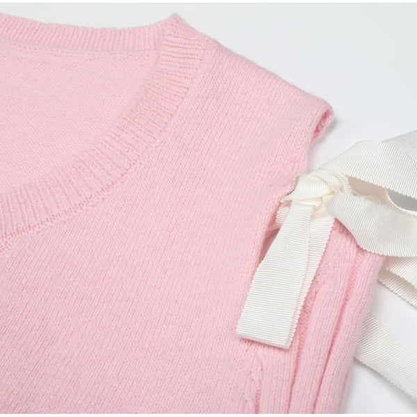 Lace-up Knitted Long Sleeve Cardigan Winteres