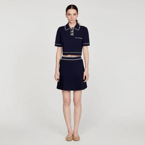 Vintage Collar Top & Mini Skirt Set Winteres