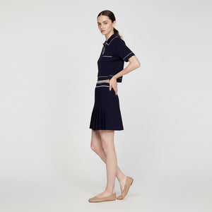 Vintage Collar Top & Mini Skirt Set Winteres