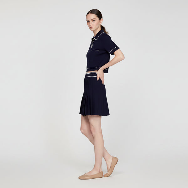 Vintage Collar Top & Mini Skirt Set Winteres