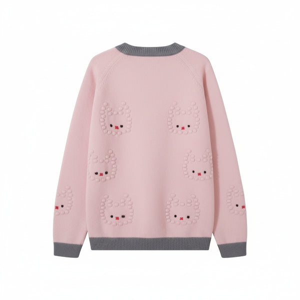 Raglan-Sleeve Striped Crew-Neck Cardigan Winteres