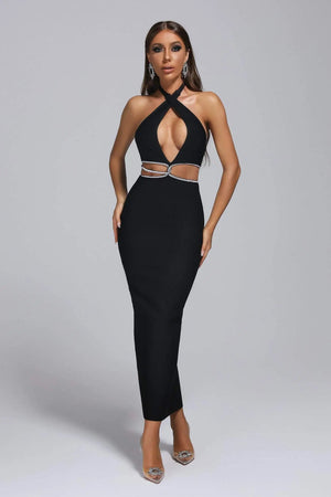 Vera Rhinestone Bandage Maxi Dress Winteres