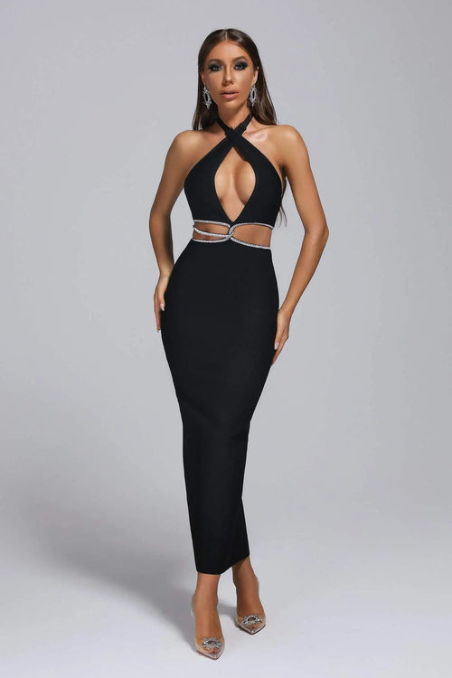 Vera Rhinestone Bandage Maxi Dress Winteres