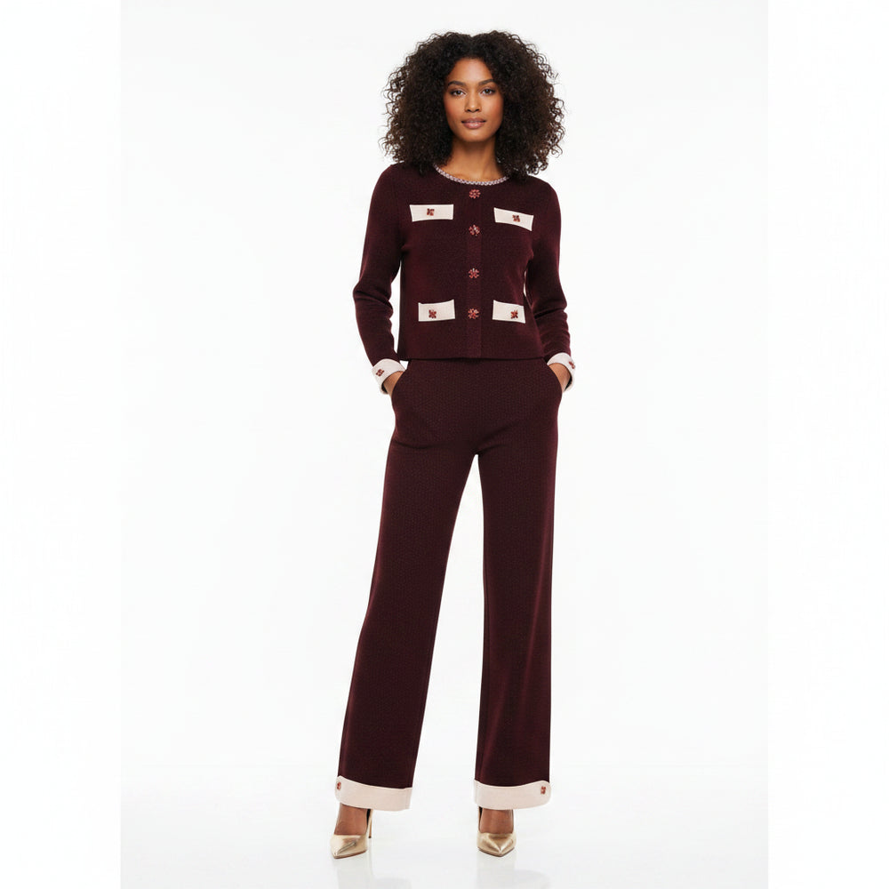 Knitted Cardigan Pants Set Winteres