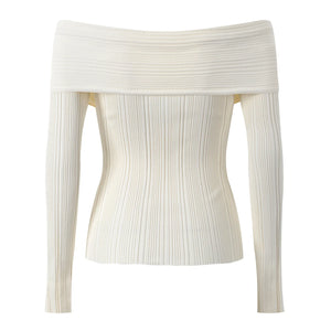 Off-Shoulder Slim Knit Top Winteres