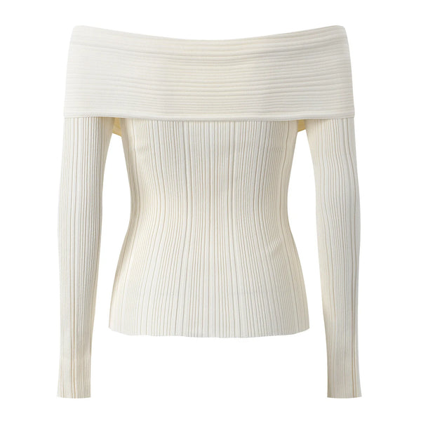 Off-Shoulder Slim Knit Top Winteres
