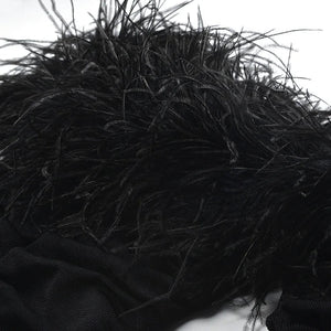 Feather Trim Boat Neck Sweater Winteres