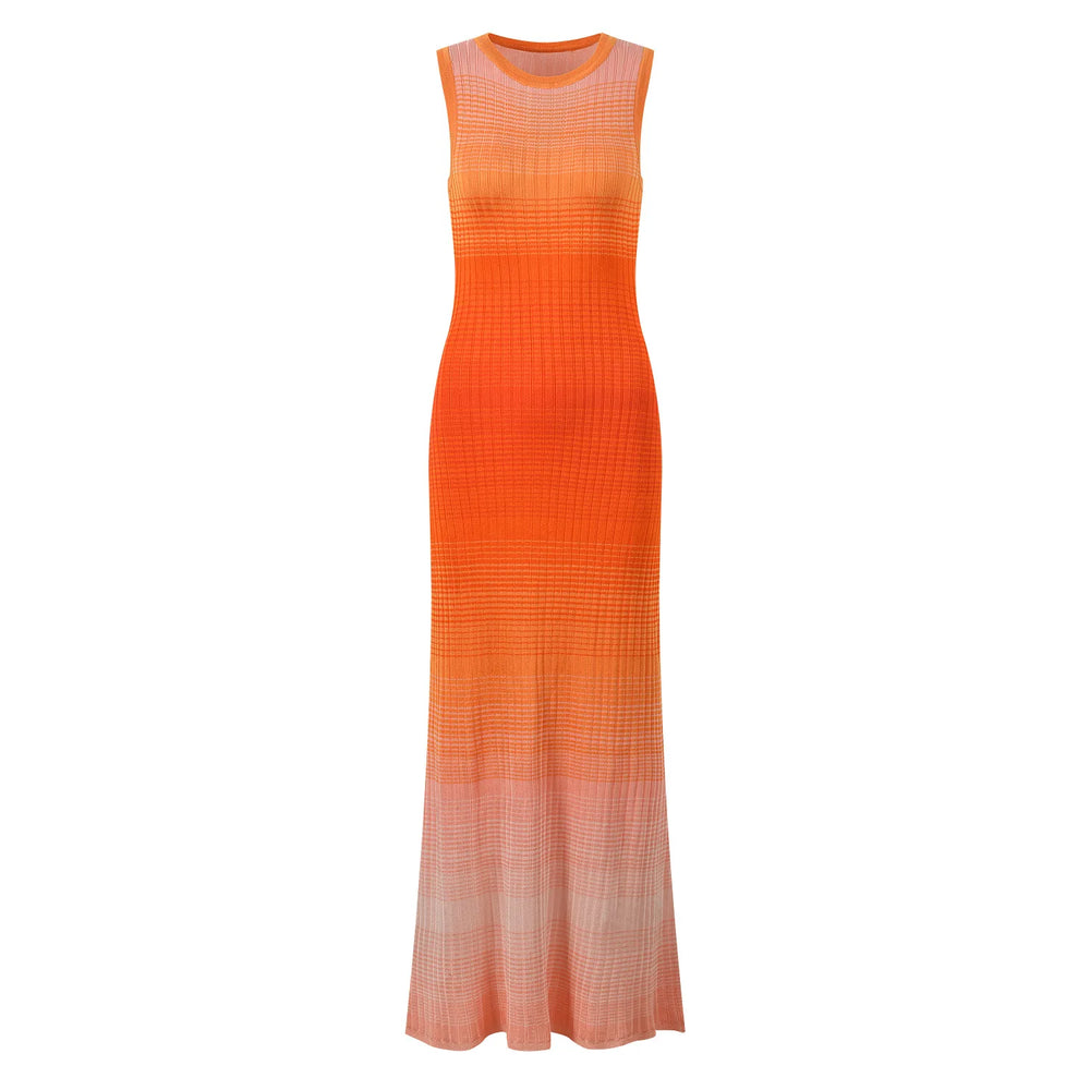 Orange gradient dress on a white background