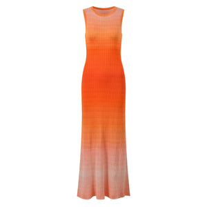 Orange gradient dress on a white background