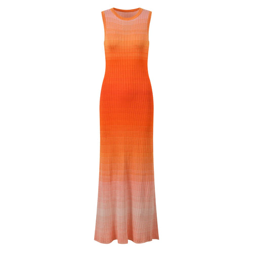 Orange gradient dress on a white background