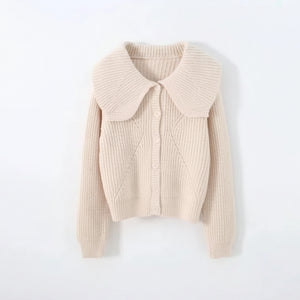 Peter Pan Collar Drop-Shoulder Cardigan Winteres